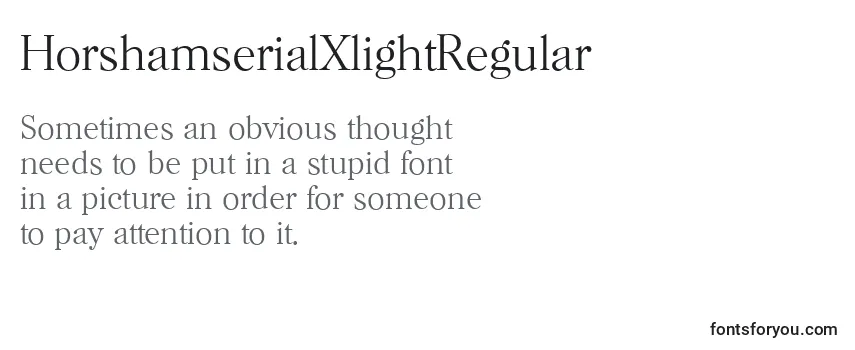 Review of the HorshamserialXlightRegular Font