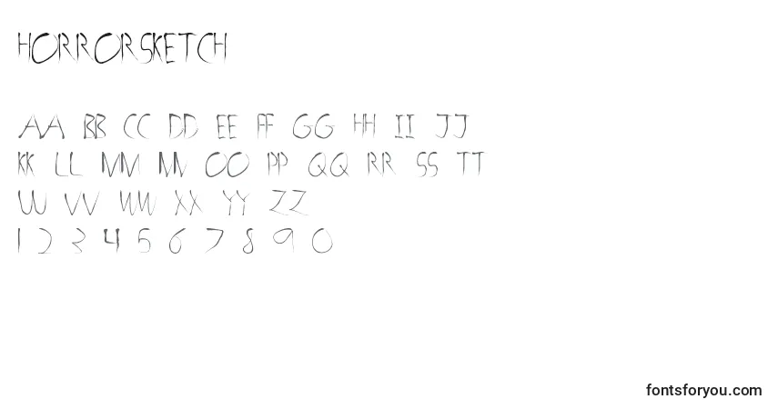 Шрифт HorrorSketch – алфавит, цифры, специальные символы