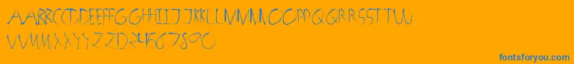 HorrorSketch-Schriftart – Blaue Schriften auf orangefarbenem Hintergrund