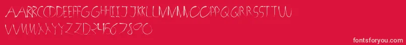 HorrorSketch Font – Pink Fonts on Red Background
