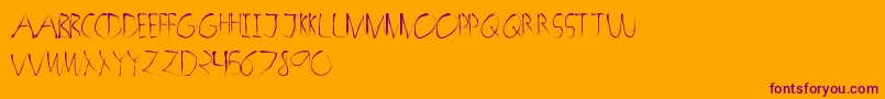 HorrorSketch-Schriftart – Violette Schriften auf orangefarbenem Hintergrund