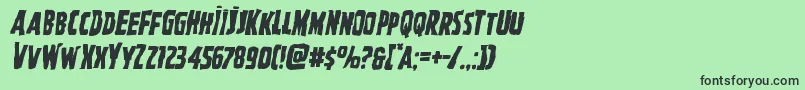 フォントGhoulishintentmangleital – 緑の背景に黒い文字