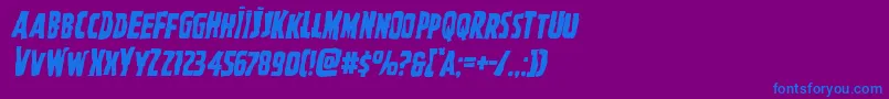 Ghoulishintentmangleital Font – Blue Fonts on Purple Background