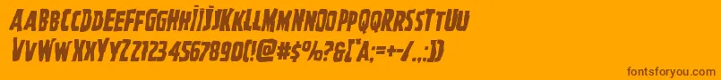 Шрифт Ghoulishintentmangleital – коричневые шрифты на оранжевом фоне