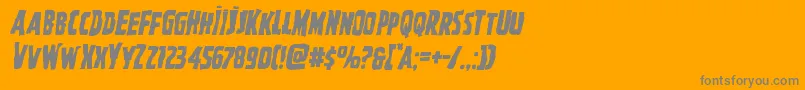 フォントGhoulishintentmangleital – オレンジの背景に灰色の文字