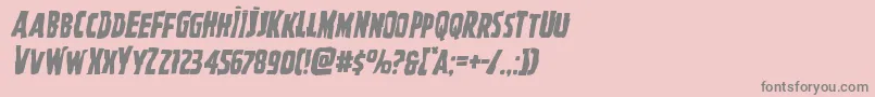 フォントGhoulishintentmangleital – ピンクの背景に灰色の文字