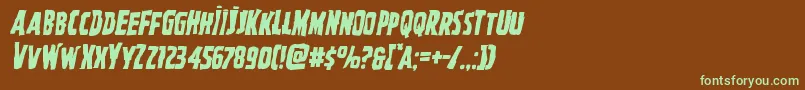 Ghoulishintentmangleital Font – Green Fonts on Brown Background