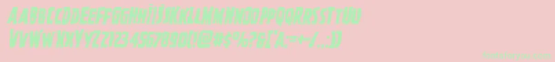 Ghoulishintentmangleital Font – Green Fonts on Pink Background