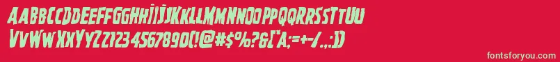 Ghoulishintentmangleital Font – Green Fonts on Red Background