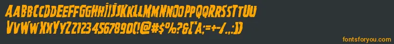 フォントGhoulishintentmangleital – 黒い背景にオレンジの文字