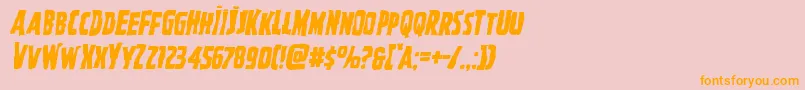 Ghoulishintentmangleital Font – Orange Fonts on Pink Background