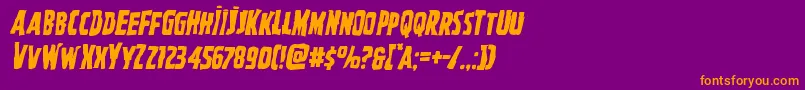 Ghoulishintentmangleital Font – Orange Fonts on Purple Background