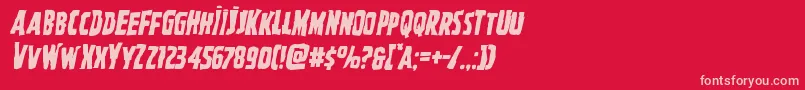 Ghoulishintentmangleital Font – Pink Fonts on Red Background