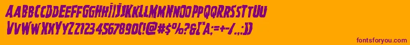 Ghoulishintentmangleital Font – Purple Fonts on Orange Background