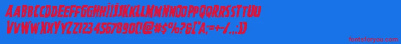 Ghoulishintentmangleital Font – Red Fonts on Blue Background