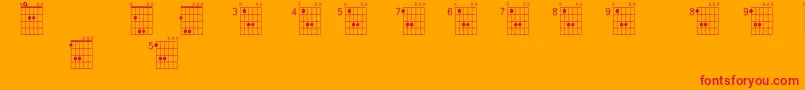 FarhatQuintas-Schriftart – Rote Schriften auf orangefarbenem Hintergrund