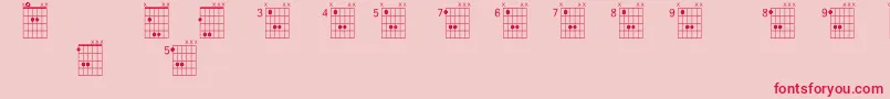 フォントFarhatQuintas – ピンクの背景に赤い文字