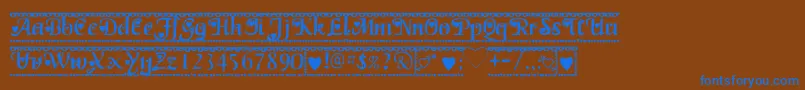 Valentine1 Font – Blue Fonts on Brown Background