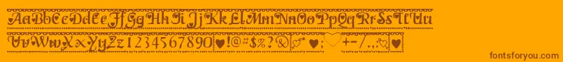 Valentine1 Font – Brown Fonts on Orange Background