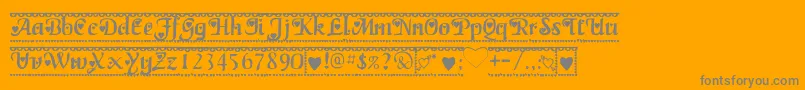 Valentine1 Font – Gray Fonts on Orange Background