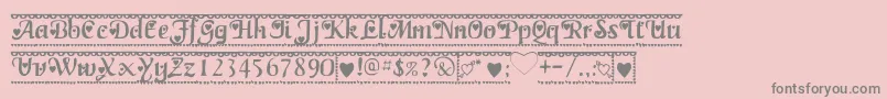 フォントValentine1 – ピンクの背景に灰色の文字