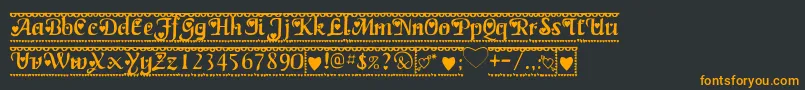 Valentine1 Font – Orange Fonts on Black Background