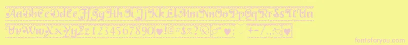 Valentine1 Font – Pink Fonts on Yellow Background