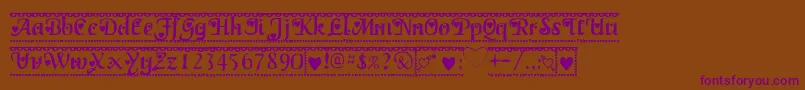 Valentine1 Font – Purple Fonts on Brown Background