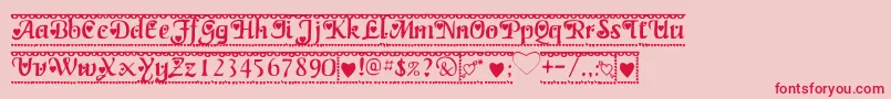 Valentine1-Schriftart – Rote Schriften auf rosa Hintergrund