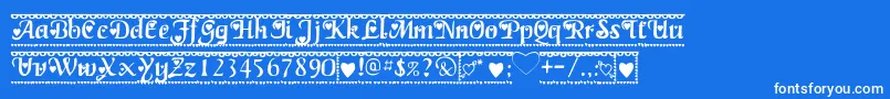 Valentine1 Font – White Fonts on Blue Background