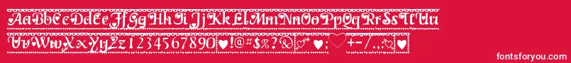 Valentine1-Schriftart – Weiße Schriften auf rotem Hintergrund