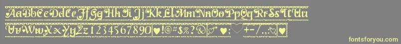 Fonte Valentine1 – fontes amarelas em um fundo cinza