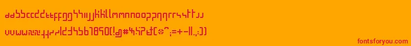 MinimalPixel Font – Red Fonts on Orange Background