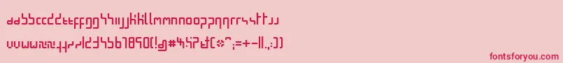 MinimalPixel Font – Red Fonts on Pink Background