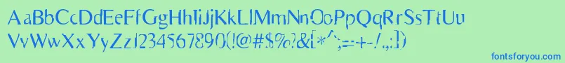 Scarecrow Font – Blue Fonts on Green Background