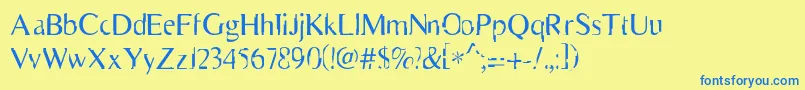 Scarecrow Font – Blue Fonts on Yellow Background