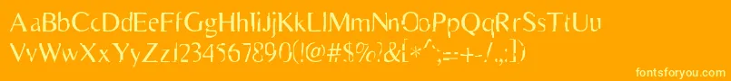 Scarecrow-Schriftart – Gelbe Schriften auf orangefarbenem Hintergrund