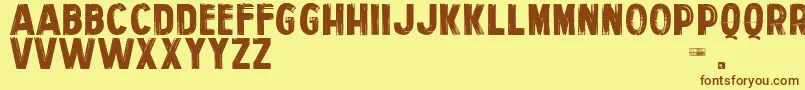 PersonalServices Font – Brown Fonts on Yellow Background