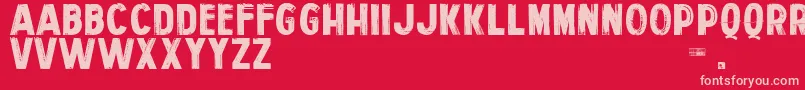 PersonalServices Font – Pink Fonts on Red Background