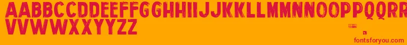 PersonalServices Font – Red Fonts on Orange Background