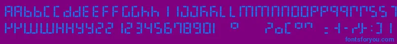 LedDigital7 Font – Blue Fonts on Purple Background