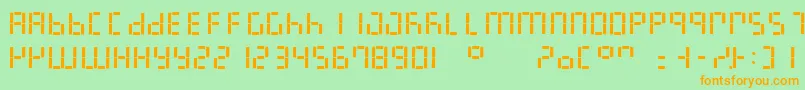 LedDigital7 Font – Orange Fonts on Green Background