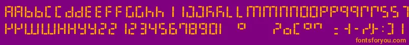 LedDigital7 Font – Orange Fonts on Purple Background