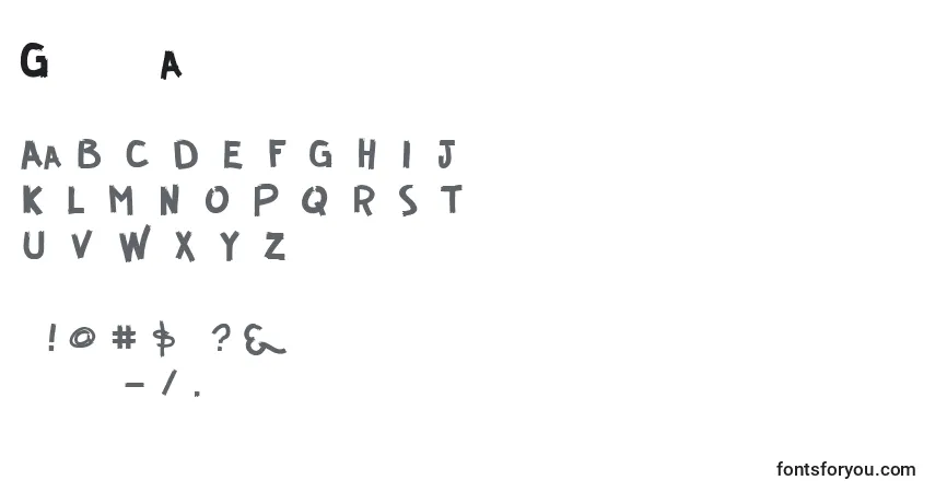Fuente Guerrilla - alfabeto, números, caracteres especiales