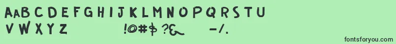 フォントGuerrilla – 緑の背景に黒い文字