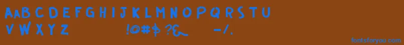 Шрифт Guerrilla – синие шрифты на коричневом фоне