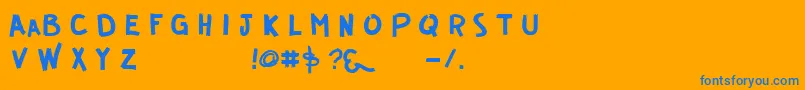 Guerrilla Font – Blue Fonts on Orange Background