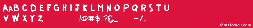 フォントGuerrilla – 赤い背景に白い文字