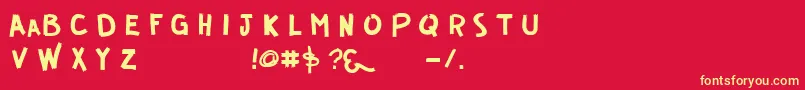 フォントGuerrilla – 黄色の文字、赤い背景