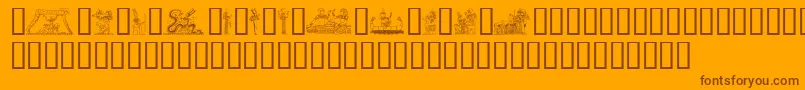 Lisätietoja Egypt-fontista Egypt-fontti – ruskeat fontit oranssilla taustalla